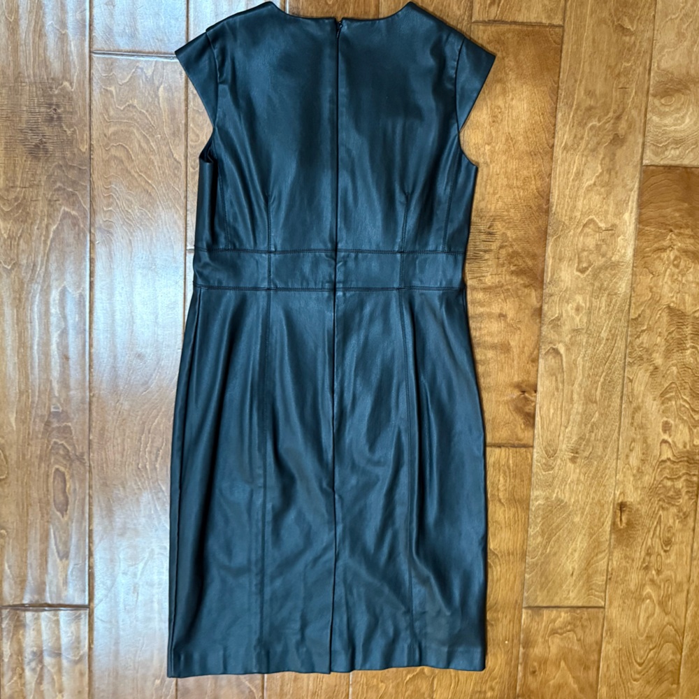 Like New Petite 6P Ann Taylor faux Leather Dress - Picture 3 of 3